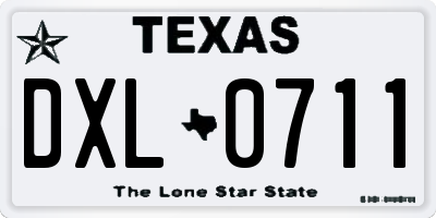 TX license plate DXL0711