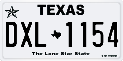 TX license plate DXL1154