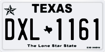 TX license plate DXL1161