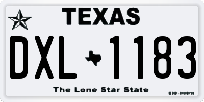 TX license plate DXL1183