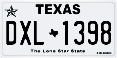 TX license plate DXL1398