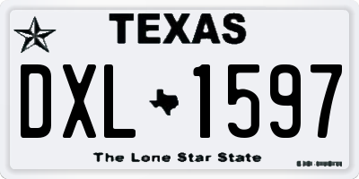 TX license plate DXL1597