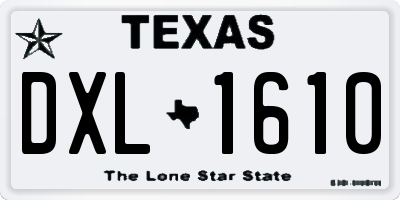 TX license plate DXL1610