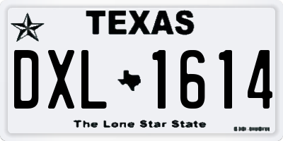 TX license plate DXL1614