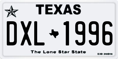 TX license plate DXL1996