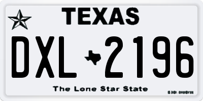 TX license plate DXL2196