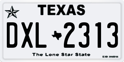 TX license plate DXL2313