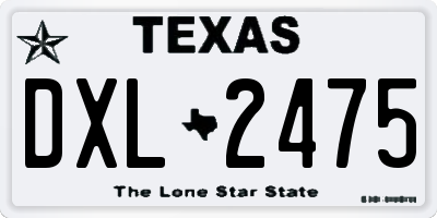 TX license plate DXL2475