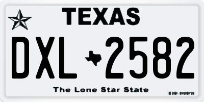 TX license plate DXL2582
