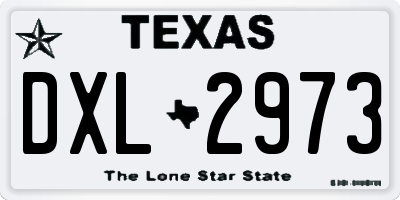 TX license plate DXL2973