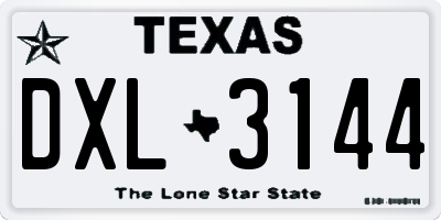 TX license plate DXL3144