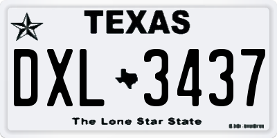TX license plate DXL3437