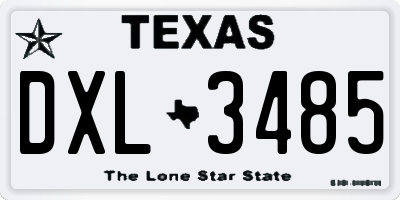 TX license plate DXL3485