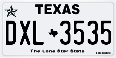 TX license plate DXL3535