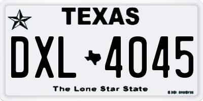 TX license plate DXL4045