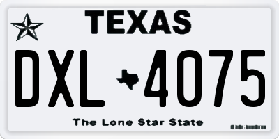TX license plate DXL4075