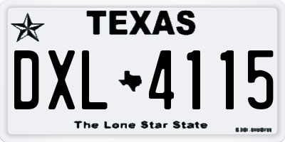 TX license plate DXL4115