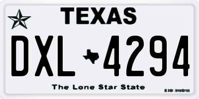 TX license plate DXL4294