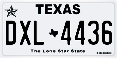 TX license plate DXL4436