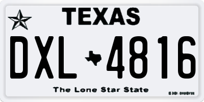 TX license plate DXL4816