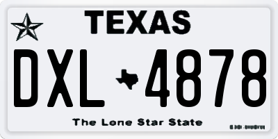 TX license plate DXL4878