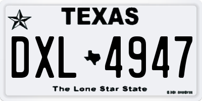 TX license plate DXL4947