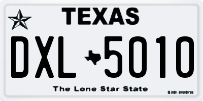 TX license plate DXL5010