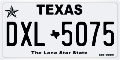 TX license plate DXL5075