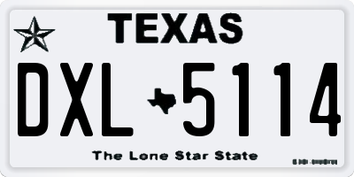 TX license plate DXL5114