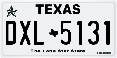 TX license plate DXL5131