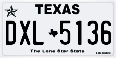 TX license plate DXL5136