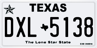 TX license plate DXL5138