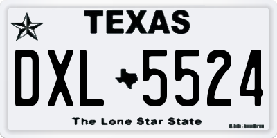 TX license plate DXL5524