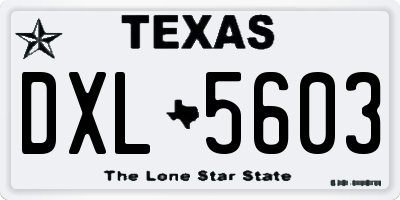 TX license plate DXL5603