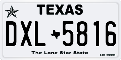 TX license plate DXL5816