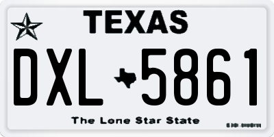 TX license plate DXL5861
