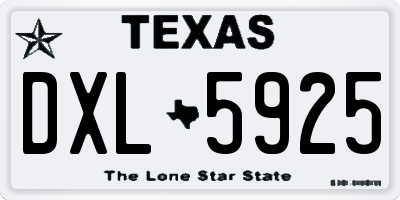 TX license plate DXL5925