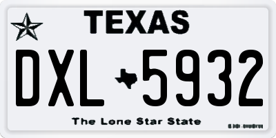 TX license plate DXL5932