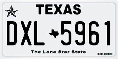TX license plate DXL5961