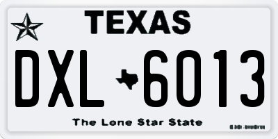 TX license plate DXL6013