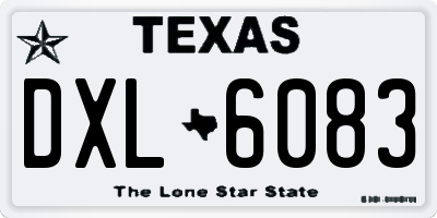 TX license plate DXL6083