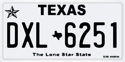 TX license plate DXL6251