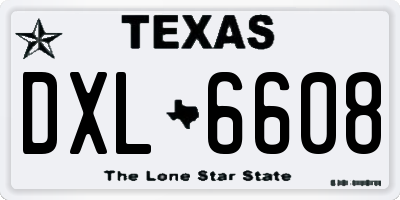 TX license plate DXL6608
