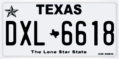 TX license plate DXL6618