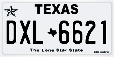 TX license plate DXL6621