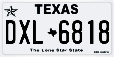 TX license plate DXL6818