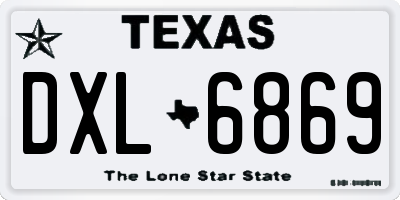 TX license plate DXL6869