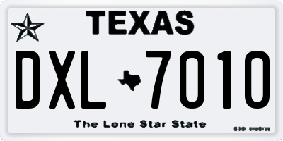 TX license plate DXL7010