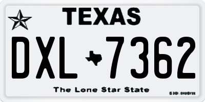TX license plate DXL7362