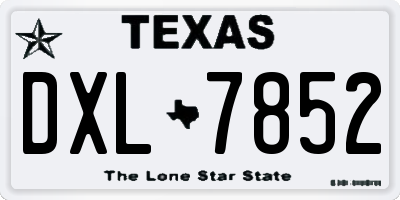 TX license plate DXL7852
